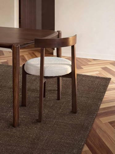 Ted Baker Wollteppich Croom - Natürlicher Wohnzimmerteppich, 100% Wolle Naturteppich, Handgewebt & Zeitlos, Naturfaser Teppich für Wohnzimmer, Schlafzimmer, Esszimmer – Braun, 160x230 cm