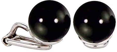 Traveller Ohrclip - Damen - Silberfarben - Perle - 10 mm - Schwarz - Platiniert - 112306