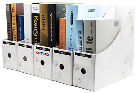 OFFIDIX Büro 5 Ebenen Kraftpapier Desktop Aufbewahrungsbox A4 Dokumentenhalter Schublade Papier Organizer für Heimbüro DIY Papierbehälter Student Datei Aufbewahrungsbox Schubladenschrank (Weiß)