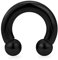 Briana Williams Schwarz Großes Hufeisen Horseshoe Piercing Circular Barbell Ring CBR 316L Chirurgenstahl (2/2.5/3/4/5/6/8/10mm Dicke)