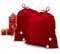 com-four® 2X Edler XXL Weihnachtssack aus Samt mit Langer Kordel & weißen Bommeln - Geschenksack für Weihnachtsmannkostüm & Dekoration - Nikolausbeutel zum Befüllen (rot)
