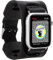 Burkley - Echtes Büffel-Leder Ersatzarmband für Apple Watch in 42mm 44mm 45mm - Kompatibel mit Allen Serien - Handgefertigt - Edles Design - Schwarz (Cuff-MS-MBL)