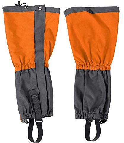 Demeras Wandern Legging Gamaschen Outdoor wasserdichte Kletterschuhe Abdeckung für Skifahren Jagd Outdoor-Aktivitäten(Orange)