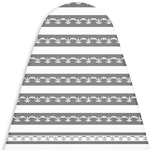 Encasa Homes di Ricambio Copri ASSE da Stiro con Imbottitura in Feltro da 3 mm, Coulisse di serraggio (Si Adatta a schede Medium di 125 x 46 cm) Riflettente al Calore, Stampato - Zigolo Grigio
