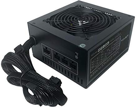 Apevia ATX-ES700W Essence 700W ATX - Fuente de alimentación para juegos semipolular con ventilador negro de 120 mm con control automático térmico, interruptor de 115/230 V, todas las protecciones