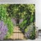 Batmerry European Flowers Scenery Garden Decoration Shower Curtain, Honeysuckle Arch Sunny Day English Country Decor Shower Curtain for Shower Stall Bathroom Waterproof of Standard Size 72x72 Inch