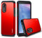 J&D Handyhülle Kompatibel für Samsung Galaxy Xcover 5 Hülle, Heavy Duty Doppelschicht Hybrid Robustes Stoßfest Schutzhülle für Galaxy Xcover 5, Rot
