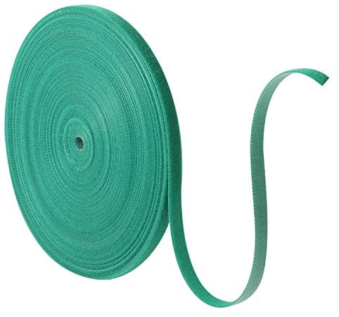 Yoosso 25m Pflanzenbinder Klettband, 10mm Breite Pflanzenband Klett Klettverschluss Pflanzen Wiederverschließbar Witterungsbeständig Kletterhilfe für Pflanzen(Grün)