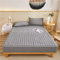 YUDEYU Alles Baumwolle Gewaschener Baumwollstoff Spannbettlaken Gesteppte Verdickung Tagesdecke Matratzenschoner Topper (Farbe : Grey, Größe : 90x200cm+25cm)