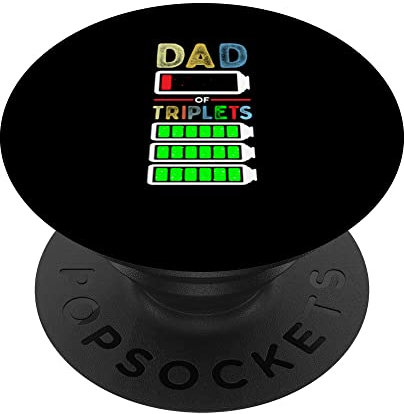 Müder Vater der Drillinge Vater mit Triplett-Babys Niedriger Batterie PopSockets mit austauschbarem PopGrip