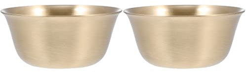 BESTonZON 2Pcs Gold Offering Bowl Buddhist Altar: Kupfer Buddha Platte Dekorative Tablett Tisch Herzstück Eingangseingang Golden