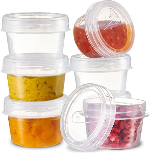 PLASTICPRO 6 Stück Twist Cap Frischhaltedosen mit transparentem Schraubdeckel, wiederverwendbare MahlzeitenVorbereitungsbehälter – kleine Gefrierbehälter, mikrowellengeeignet, transparenter