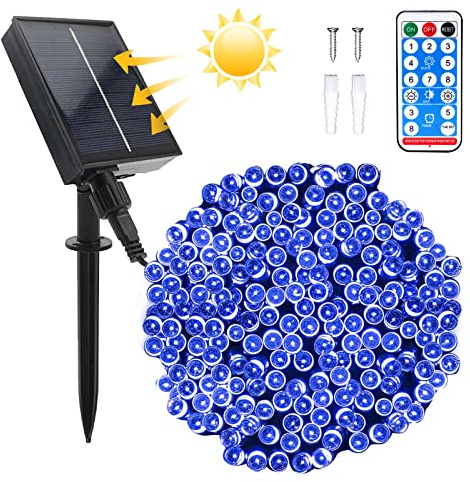 Micacorn Solar Lichterkette Aussen, Wasserdichte Lichterkette 20 Meter 8 Modi 200 LED Solar Lichterkette mit Fernbedienung für Garten Hochzeits Terrassen Bäume Party Weihnachten Dekoration