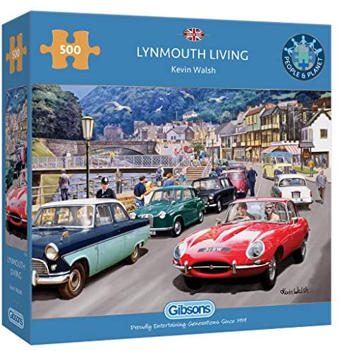 Lynmouth Living | 500 Piece Jigsaw Puzzle Age 8+ | Classic Car Jigsaw | Sustainable Jigsaw Puzzle for Adults | Premium 100% Recycled Board | Great Gift for Adults | Gibsons Games