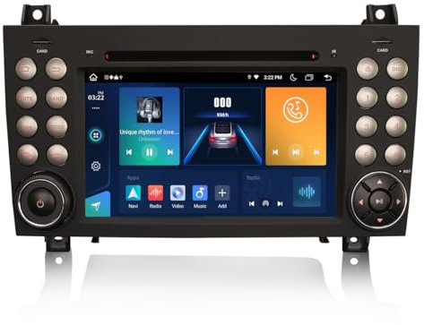 GONFEN Acht-Kern 4GB+64GB Android 14 GPS DAB+ Autoradio Für Mercedes Benz SLK-Klasse W171 R171 mit Navigation Unterstützt Wireless CarPlay Android Auto WiFi 4G SWC Bluetooth DVD OBD2 TPMS Touchscreen