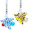Set 2,Blown Glass Tropical Fish Ornament Collection Art Glass Marine Life Decorative Hanging Ornaments for Christmas Tree,Holiday Home Decorations,2inch