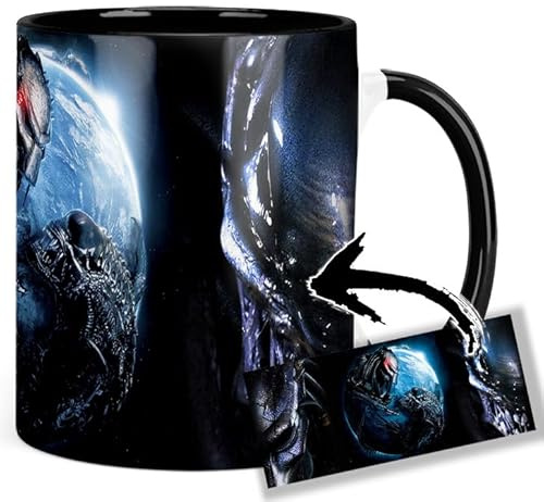 Alien Vs Predator AVP B Tasse Innen & Henkel Schwarz Keramikbecher Mug