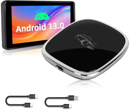 Podofo 4+64G 8-Core Processor CarPlay Ai Box 3-in-1 Android 13 Wireless Apple CarPlay/Android Auto Adapter, Bluetooth Plug & Play, Easy and Stable Auto-Connect, Support Mirror Link/SIM/Netflix/YouTube