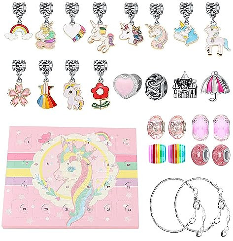 Holdes Adventskalender, Weihnachtsschmuck, Charm-Armband, Adventskalender, 2023, Schmuck-Adventskalender, DIY-Armband, 22, 2 Armbänder