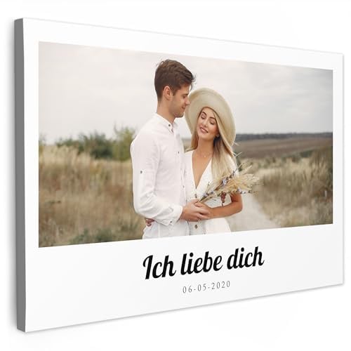 MuchoWow© Leinwand mit eigenem Bild Deko Schlafzimmer Aesthetic | 90x60 cm - personalisierte Leinwandbilder Wohnzimmer Gemälde Foto Geschenk Living Room Decoration im Rahmen