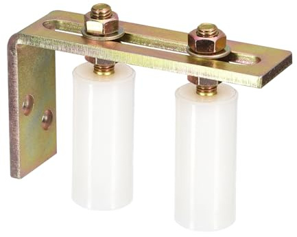 sourcing map Guía de Rodillo para Puerta Ajustable Rodillo de Nylon de 3 para Puerta Corredera con Soporte en Forma de L para Puerta Corredera en Color Blanco