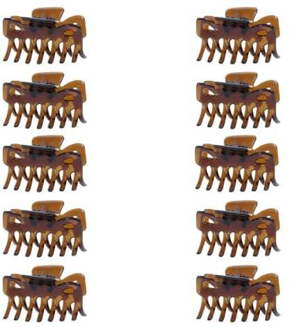 Righe e Pois - fermacapelli, 10 pinze per capelli da 4 cm - accessori capelli - mollettine per capelli donna leggere - confezione da 10 (Marrone Tartarugato) - fermaglio per capelli MADE IN ITALY