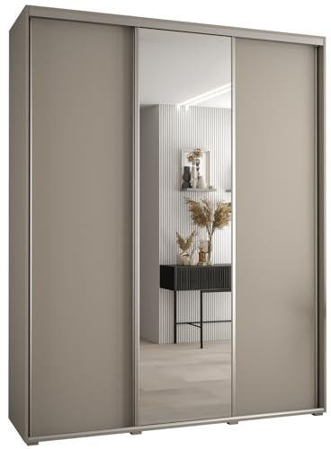 Kleiderschrank mit Spiegel Dakota 3 Garderobenschrank - Schrank Schlafzimmer - Mehrzweckschrank 3 Schiebetüren - Regalen - Flur Möbel - Kleiderstange Schrank - Allzweckschrank - closet - Gaderobe