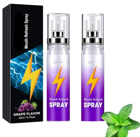 Mundspray für frischen Atem, Mint Flavor Breath Refreshing Mouth Spray, Bad Breath Removal Oral Spray, Teeth odor Remove cleaning spray, No Brushing Oral Care Spray (2 Stück)
