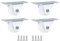 PATIKIL 1 Rigid Caster Wheels, 4 Pack Silent Fixed Plate Casters with M4 Screws Load Capacity 198Lbs for Furniture Workbench Cart Trolley One Direction Rolling, White(NO Brake)