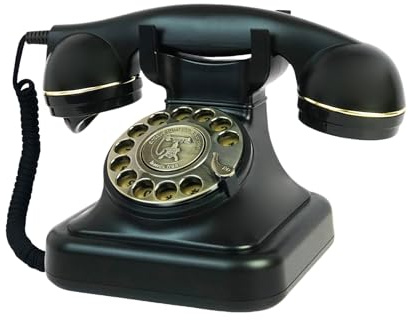 Retro Telephone, TelPal Black Corded Telephones of 1930s, Vintage Landline Home Phone, Decorative Old Fashion House Phones, Wired Analog Phone for Home/Office/Hotel/School