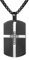 OIDEA Herren Halskette Kreuz Dogtag: Schwarz Militärischen Erkennungsmarken Armee Stil Dog Tag Anhänger Edelstahl mit 60cm Kette mit Gravur Personalisiert Kreuzkette Geschenk für Männer Vater Freund