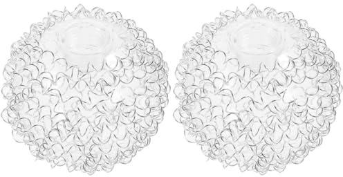 PRETYZOOM Lampenschirm Aus Glas Kugel 2Er Set Ersatzschirm Für Tischlampe Stehlampe Pendelleuchte Mit Aluminiumdraht 7.87 Zoll Durchmesser 3.94 Zoll Höhe