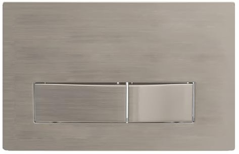 SPARES2GO Luxury Concealed Toilet Cistern Flush Plate Kit for Wall Hung Frame (Brushed Nickel, 245mm x 165mm)