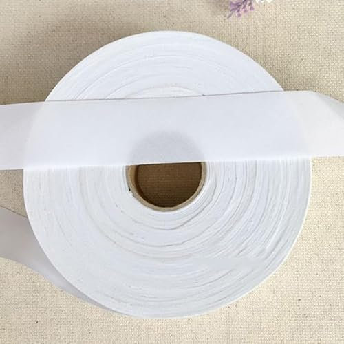 Ungefalzt Schrägband Baumwolle Polyester Gemisch 40mm zum nähen (Weiß, 5 Metre)