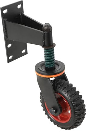 YILIKISS 6 Zoll Schwerlastrolle Federbelastete Torrolle - Vollgummi Laufrolle mit Hardware für Rohrtore, Metalltore, Holzgatter, Zaunpforten, Drehtore, 600 lbs Tragfähigkeit