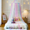 Wnqou Rainbow Bed Canopy for Girls,X-Large Princess Canopy Hanging Netting Bedroom Decor for Girls Mosquito Net for Baby Crib, Twin to King Size Bed (Stars-Rainbow)