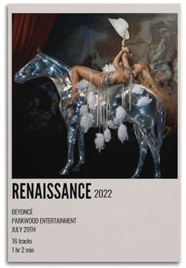Beyoncé Renaissance-Künstler-Albumcover-Poster, Leinwand, Gemälde, Poster, Ölgemälde, Druckposter, Kunstalbum, Heimdekoration, Leinwand, Art-Deco, Wanddekoration, 40 x 60 cm, Unframe-s