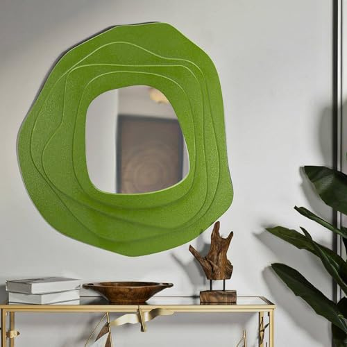 Dmora Brennero, Specchio Materiale Struttura in Vetro, 90x97h cm Verde