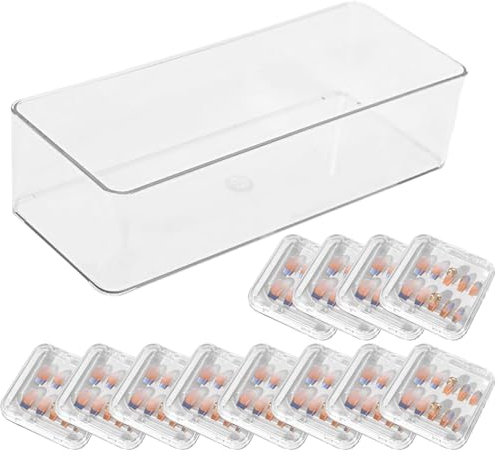 Generisch Press on nail packaging boxes and press the nail storage box, jewellery dust proof container, false nails organiser case for earrings, rings, necklaces