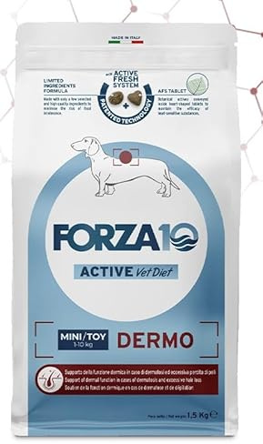 Forza 10 Dog Active Dermo, Mini-Fisch, 1,5 kg | Dermatose, Haut & Fell, Fisch