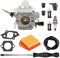 41471200625 - Kit de carburador para Stihl FS240 FS240C FS240R FS240RC FS260C FS260R FS360C FS410C con filtro de aire 41471410300 bujía de filtro de aire, junta de aceite y línea de combustible, kit