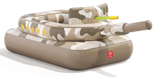 Aufblasbarer Pool Tank Float mit Wasserkanone - luftgepolsterter Sitz, Langer Schlauch Wasserkanone, strapazierfähiger Boden - Pool Floats für Erwachsene Wasserschlacht Spaß