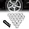 JEYORZY 20pcs Copridado Ruota 19mm, Copri Bulloni Ruota Universali, Copridadi Bullone Ruota, Copridadi Ruota, Tappi Ruote Auto, Copridadi Esagonali per Pneumatici con 1 Strumenti di Rimozione, argento
