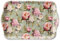Ambiente Tablett 13x21cm Melamin mit Pfingstrosen Motiv - zum Dekorieren & Servieren - kleines Serviertablett für Kaffee Tee Frühstück - Vintage Tischdeko Hochzeit - Dekotablett romantisch Grün Rosa