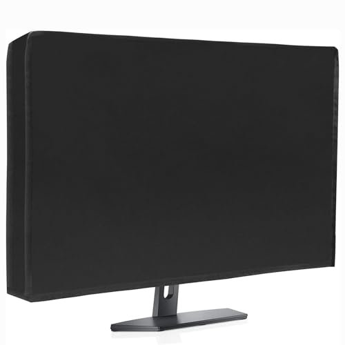 Monitor Schutzhülle kompatibel, 420D Oxford PC Bildschirm Staubschutz Antistatik 21-34 LCD/LED/HD Display Abdeckhaube All-Inclusive Desktop Computer TV Screen Cover (53x35x9cm,Black)