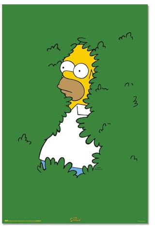 Grupo Erik The Simpsons Homer Bush Poster - 36 x 24 in / 91.5 x 61 cm | Shipped Rolled Up - Cool Posters, Art Poster, Wall Posters & Prints | The Simpsons Gifts, Merchandise, Merch, Wall Decor