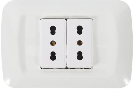 SEWOART 16a Prise Murale Italienne Standard Double Avec Trois Ronds Type Installation Facile Pour Appareils Électroménagers