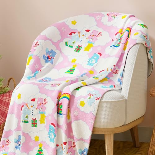 Franco Collectibles Care Bears Weihnachts-Bettwäsche, superweich, gemütlich, Plüsch-Decke, 116,8 x 152,4 cm, offizielles Lizenzprodukt