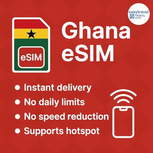 Ghana eSIM High-Speed-Daten, unterstützt Hotspot 30 Tage, 3-20 GB E-Mail-Lieferung (3 GB für 30 Tage)