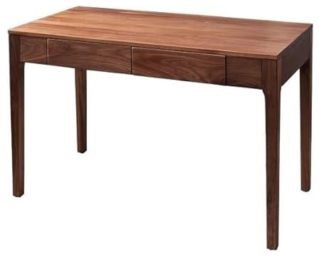 NexaGeniX Bureau d'ordinateur Bureau en Noyer Noir avec Rangement, Table PC Minimaliste Moderne, Bureau d'écriture 2 tiroirs for à Domicile(M)